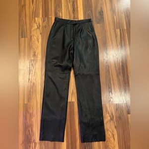 JLC New York 100% leather pants black sz 6
